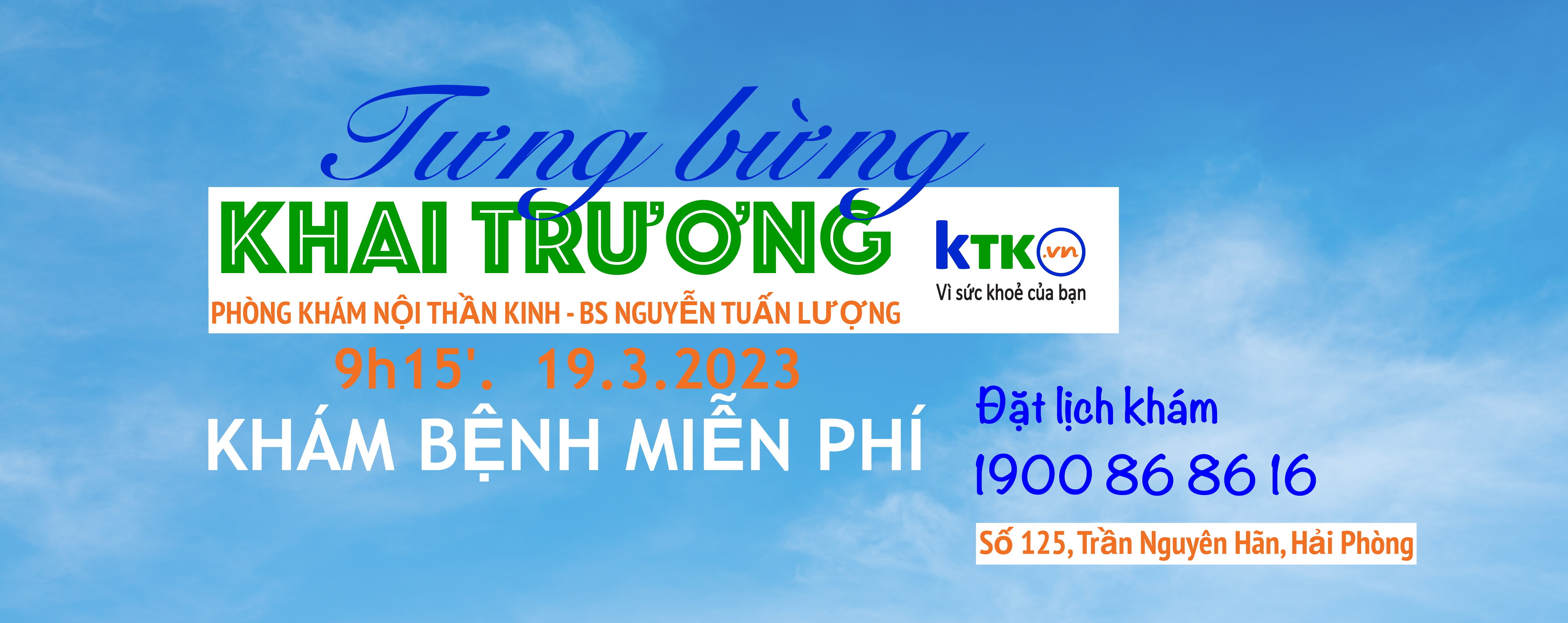 Khám bệnh miễn phí - Lễ khai trương PHÒNG KHÁM NỘI THẦN KINH - BS NGUYỄN TUẤN LƯỢNG.